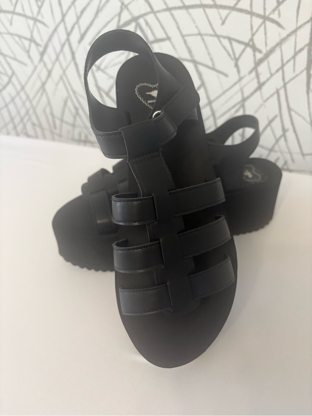 Rocket Dog Black Strappy Platform Sandals